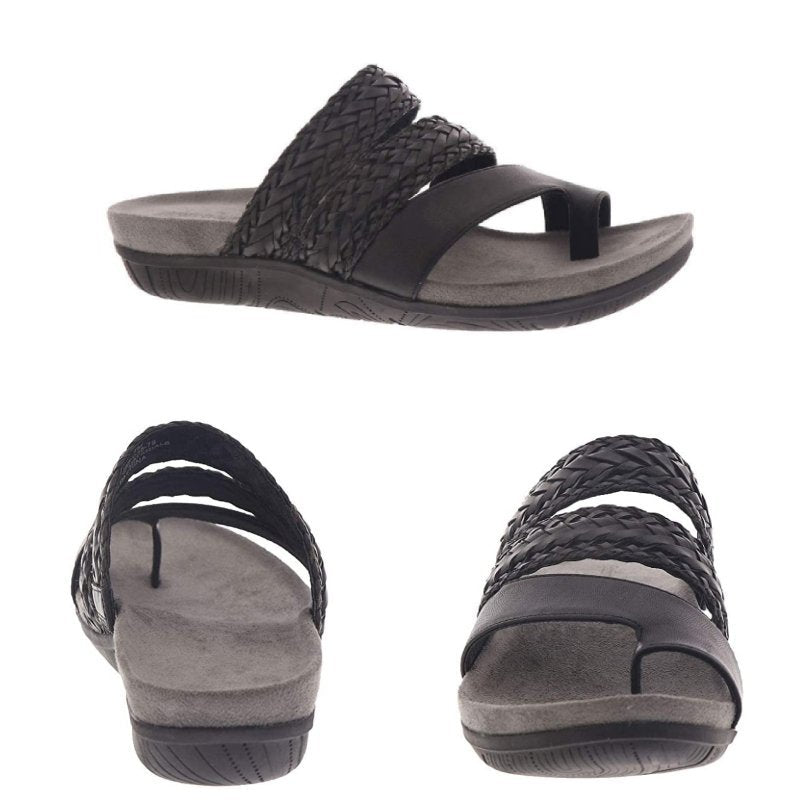 OCW Orthopedic Sandals Anti-sweat Braided Straps Separated Toe Sandals Memory Foam Stylish