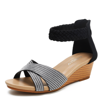 OCW Women Wedge Sandals Comfortable Arch-support Sparkling Glitter Summer Beach Elegant Design OCWShoes