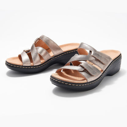 OCW Orthopedic Sandals Women Anti-shock Hook&loop Wedge Sandals Plus Size Vintage Summer
