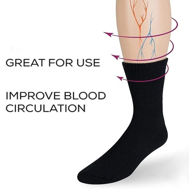 OCW Diabetic Socks Breathable Elastic Nonslip Cotton Comfort Socks For Swelling Feet