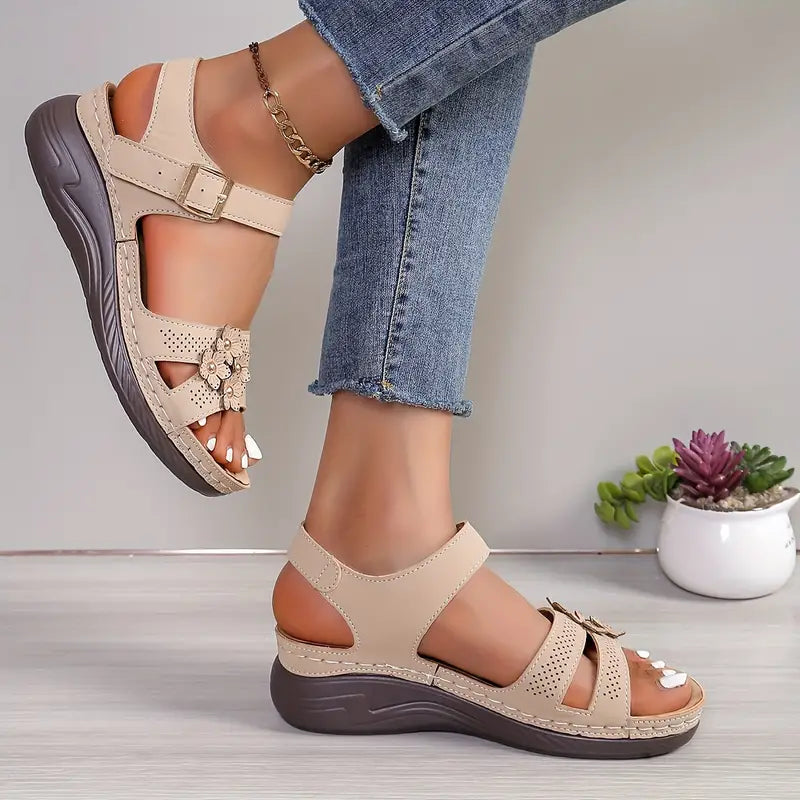 OCW Women Sandals Floral Comfortable Arch Support Breathable Summer