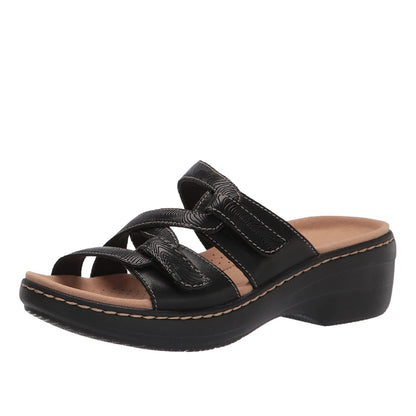 OCW Orthopedic Sandals Women Anti-shock Hook&loop Wedge Sandals Plus Size Vintage Summer