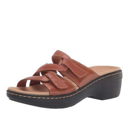 OCW Orthopedic Sandals Women Anti-shock Hook&loop Wedge Sandals Plus Size Vintage Summer