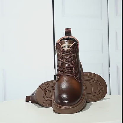 OCW Men Orthopedic Boots Comfortable Waterproof Casual Leather Non-slip Fashion Zipper