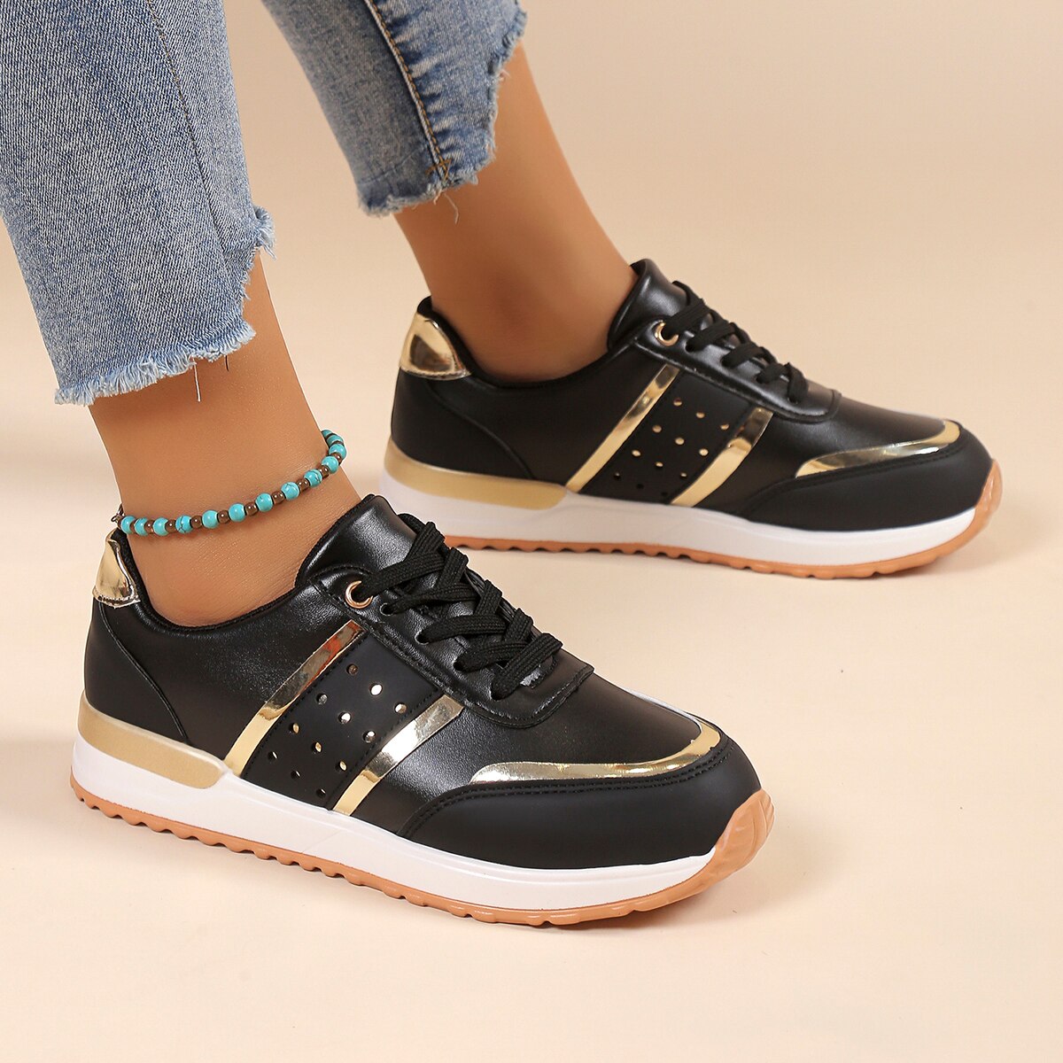 OCW Orthopedic Women Shoes Leather Breathable Comfy Summer Platform Sneakers