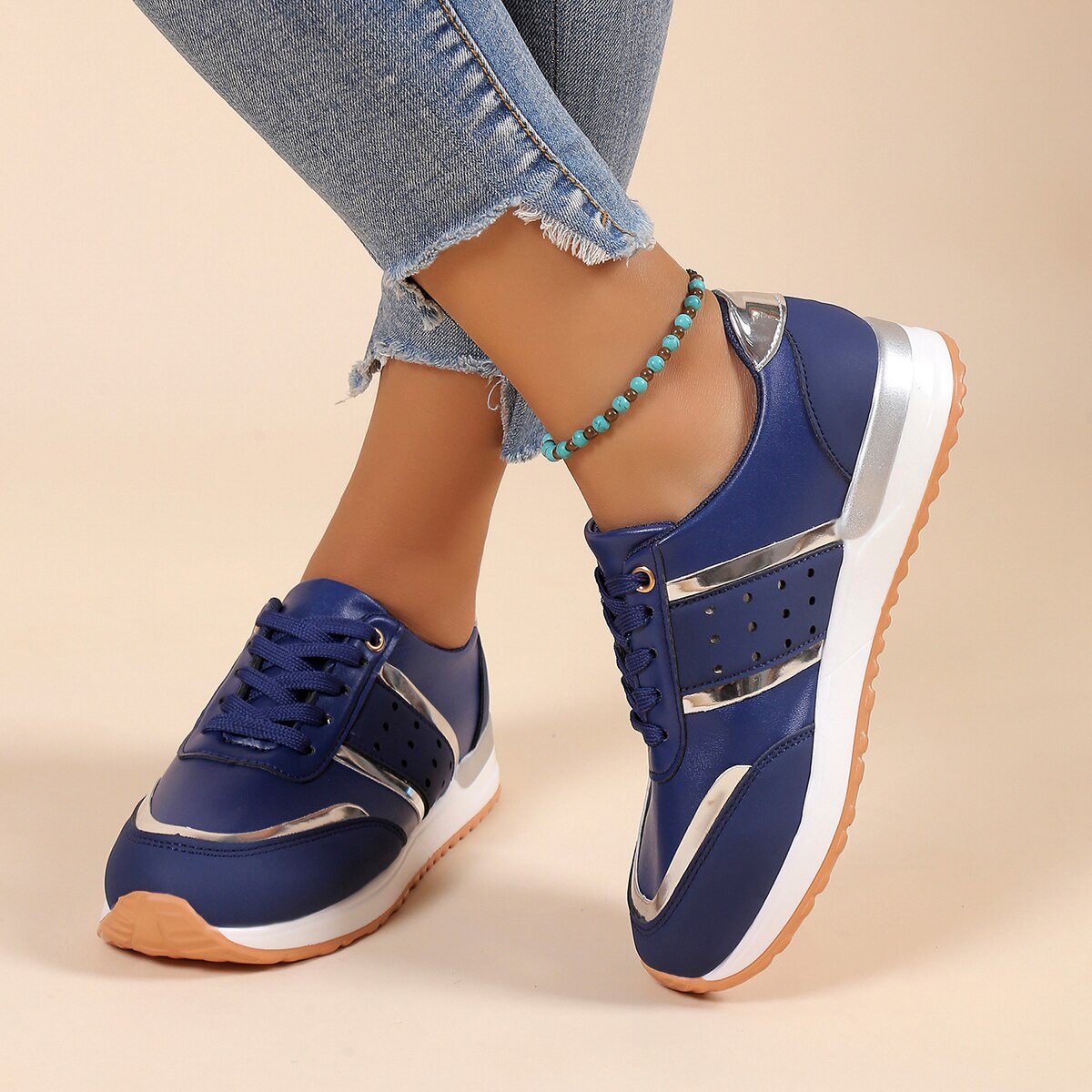 OCW Orthopedic Women Shoes Leather Breathable Comfy Summer Platform Sneakers