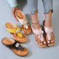 OCW Women Orthopedic Sandals Vintage Flower Rhinestones Flip-flops Summer Beach Comfortable Flower Cute