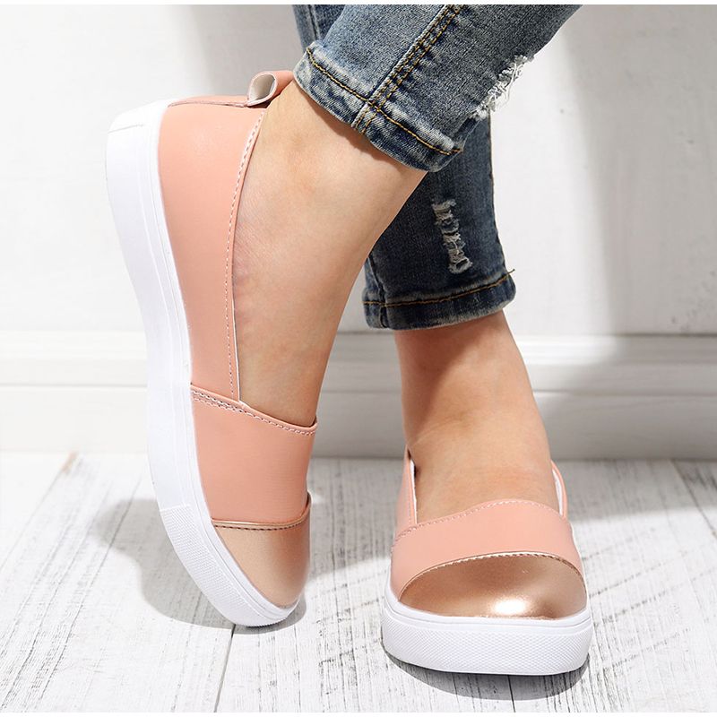 OCW Women Casual Shoes Anti-slip Round Toe Comfortable Platform Slip-On