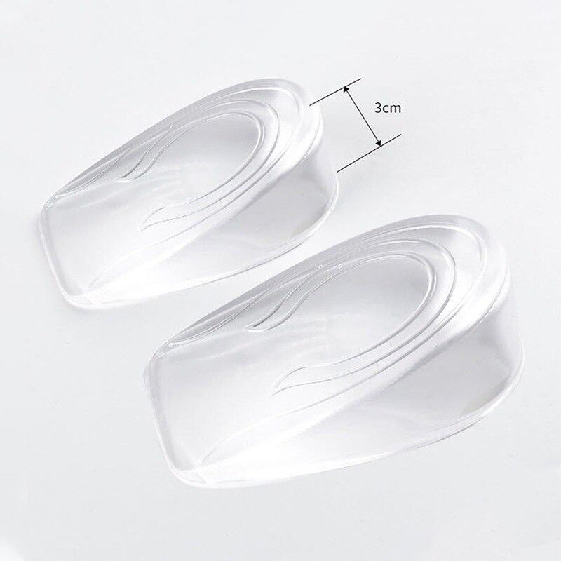 OCW Silicone Transparent Invisible Height Lift Heel Increase Heightened Gel Insole