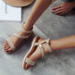 OCW Suede Sandals Women Breathable Comfy Low Heel Open Toe Design