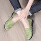 OCW Women Slip On Genuine Leather Made Embroidered Neck Comfortable Daily Shoes