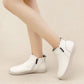 OCW Women White Leather Orthopedic Ankle Boots Comfortable Fur Lined Super Warm Winter Shoes