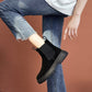OCW Women Winter Chelsea Boots Suede Leather Comfortable Ankle Shoes