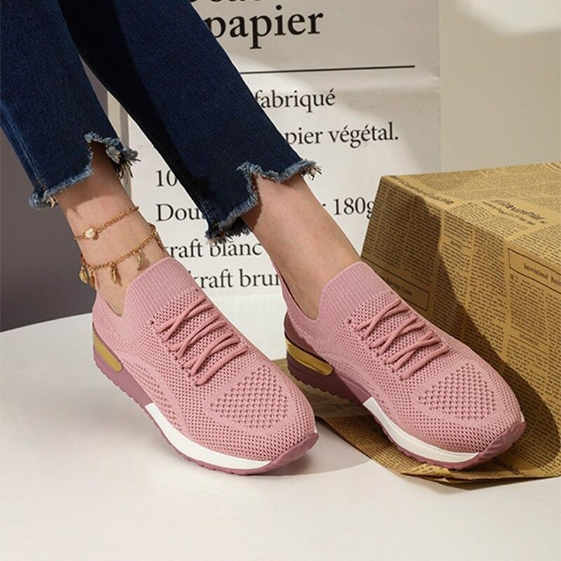 OCW Women Knitted Breathable Lightweight Sneakers Stretchy Comfortable Fashion