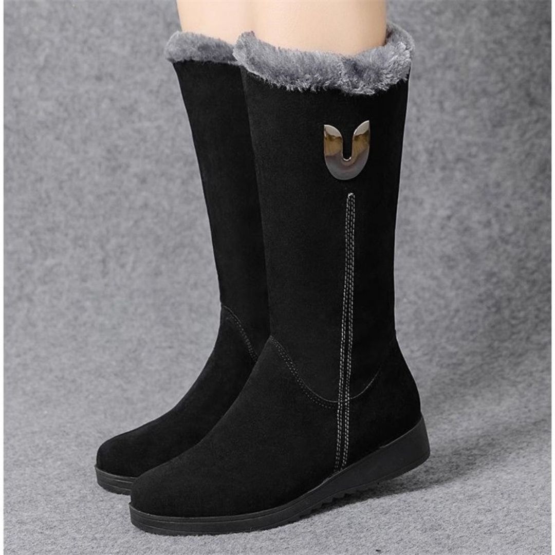 OCW Women Snow Winter Suede Boots Warm Fur Inside Modern Design Shoes