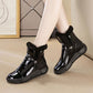 OCW Women New Ankle Leather Boots Round Toe Comfortable Winter Shoes