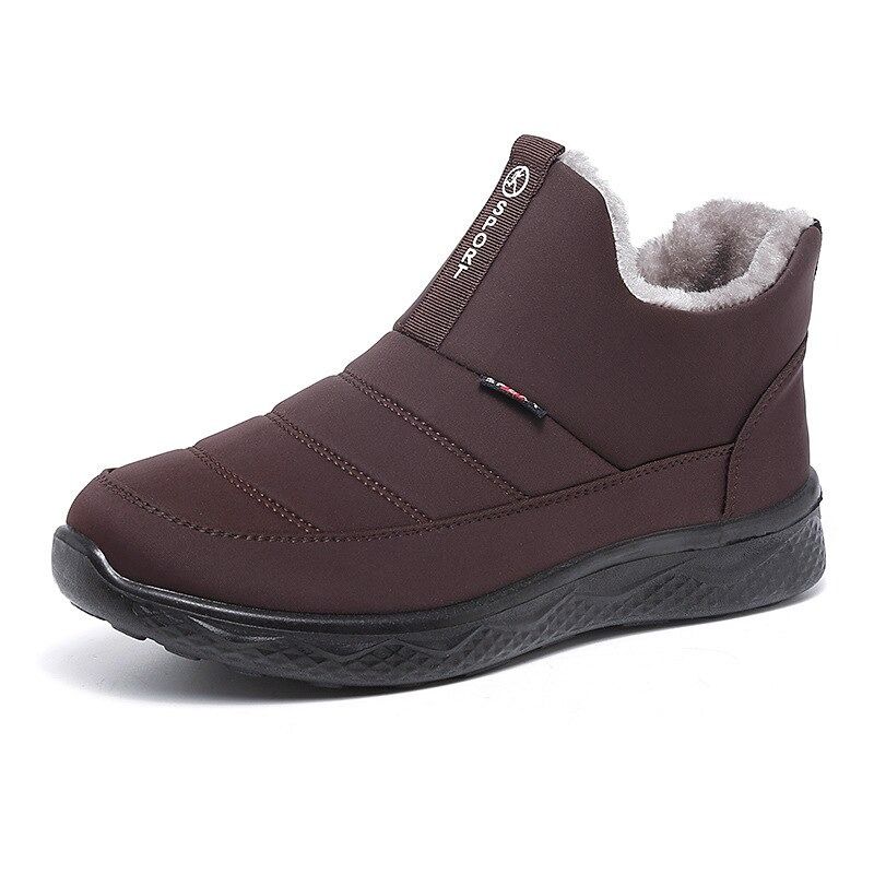 OCW Women Fur Lined Sneakers Under Ankle Waterproof Warm Winter Shoes