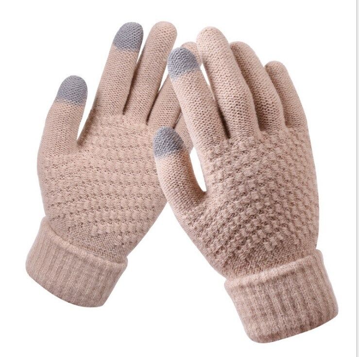 OCW Unisex Warm Winter Gloves Cashmere Thick Knitted Touch Screen