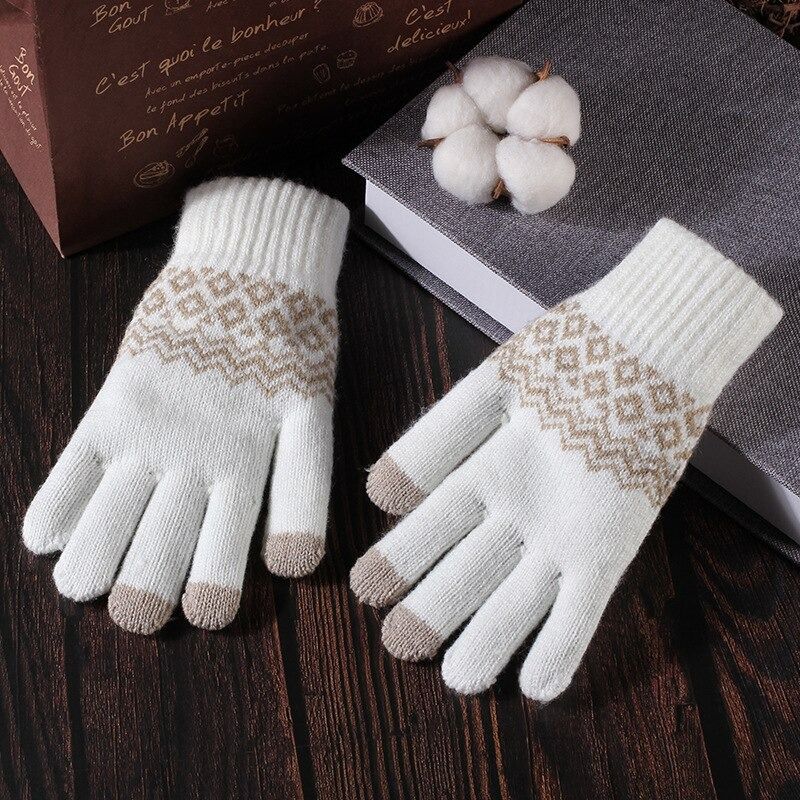 OCW Touch Screen Gloves Thick Knitted Thermal Winter Full Finger Design