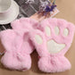 OCW Women Cute Warm Cat Paw Cashmere Warm Winter Gloves