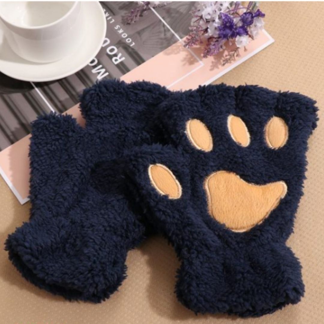 OCW Women Cute Warm Cat Paw Cashmere Warm Winter Gloves