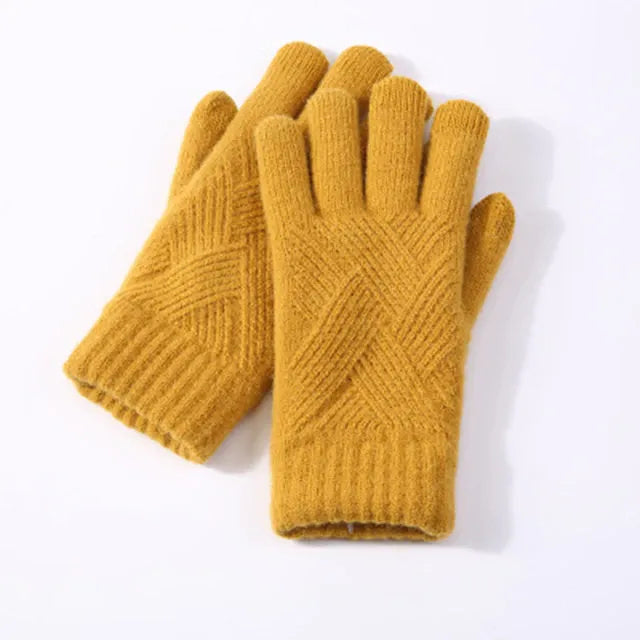 OCW Unisex Cotton Full Fingers Thick Warm Touch Screen Winter Gloves