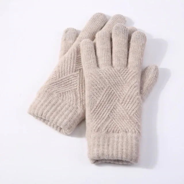 OCW Unisex Cotton Full Fingers Thick Warm Touch Screen Winter Gloves