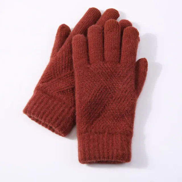 OCW Unisex Cotton Full Fingers Thick Warm Touch Screen Winter Gloves