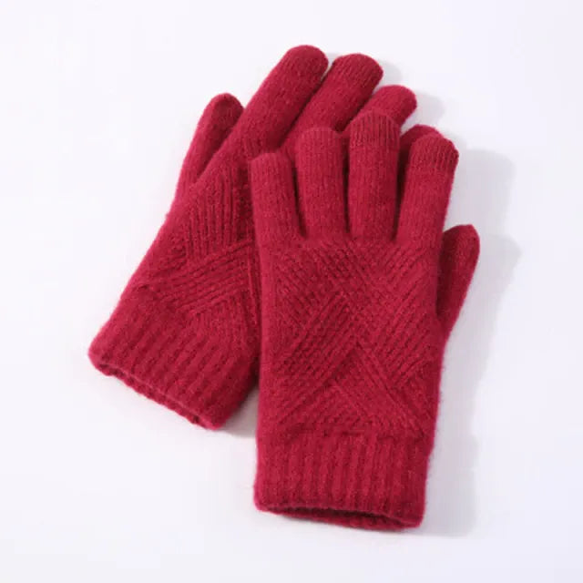 OCW Unisex Cotton Full Fingers Thick Warm Touch Screen Winter Gloves