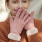 OCW Women Touchscreen Thick Warm Suede Elegant Winter Gloves