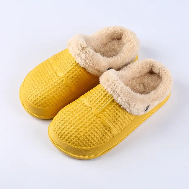 OCW Women Comfortable Lightweight Warm Fur Waterproof Home Winter Slippers