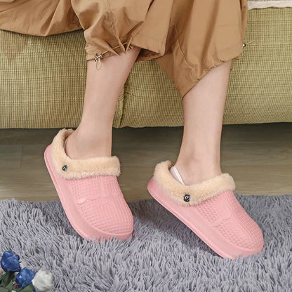 OCW Women Comfortable Lightweight Warm Fur Waterproof Home Winter Slippers OCWShoes