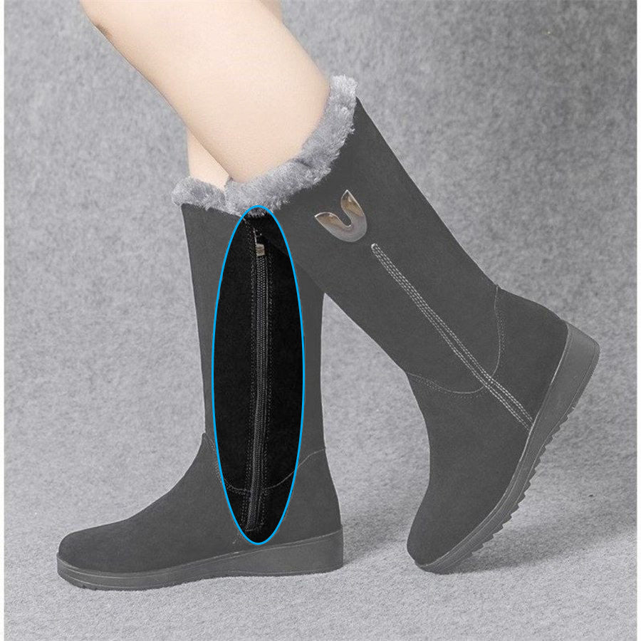 OCW Women Snow Winter Suede Boots Warm Fur Inside Modern Design Shoes