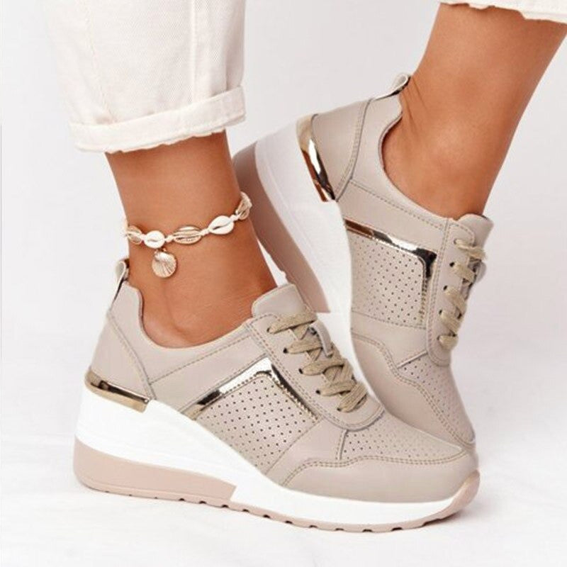 OCW Orthopedic New Women Sneakers Lace-up Wedge Sport Shoes Design