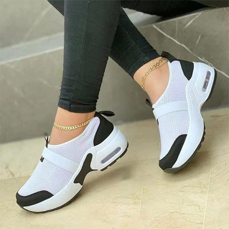 OCW Women's Thick Soled Casual Flat Arch Support Air Cushion Sneakers