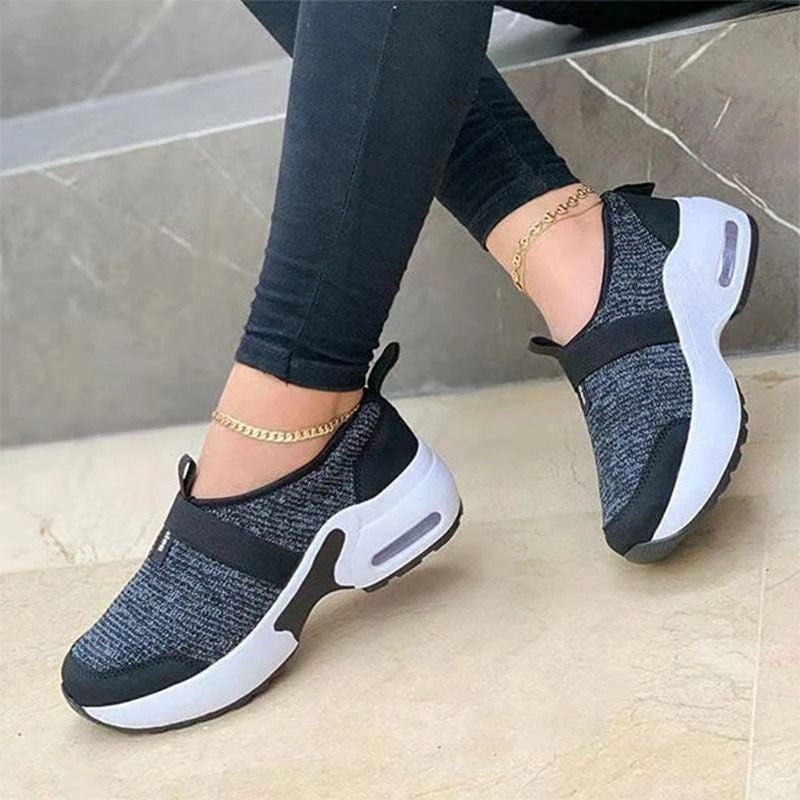 OCW Women's Thick Soled Casual Flat Arch Support Air Cushion Sneakers