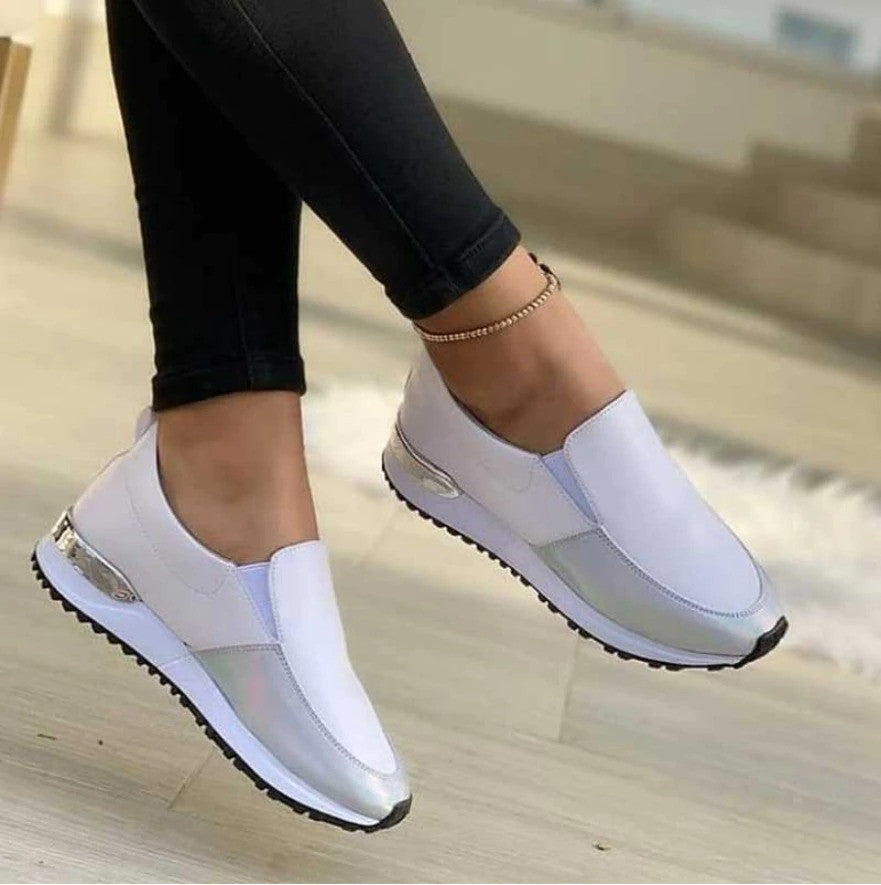 OCW Woman Comfortable Platform Casual Slip On Sneakers Wedge Loafers Sport Shoes