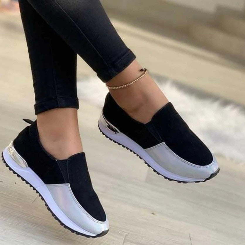 OCW Woman Comfortable Platform Casual Slip On Sneakers Wedge Loafers Sport Shoes