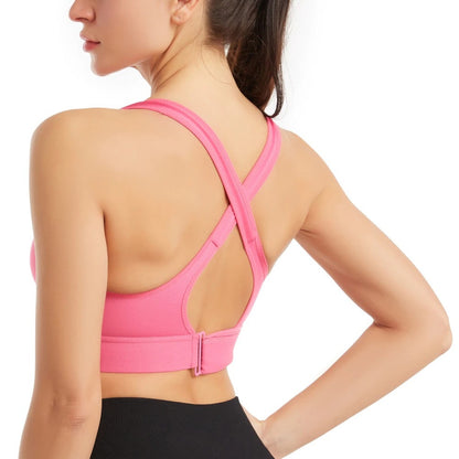 OCW Yoga Women Bras Shockproof Gym Running Sports Front Zipper Bra Big