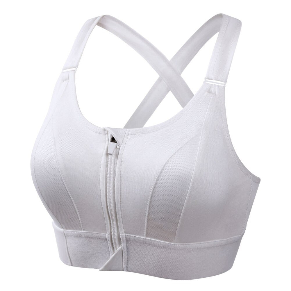 OCW Yoga Women Bras Shockproof Gym Running Sports Front Zipper Bra Big