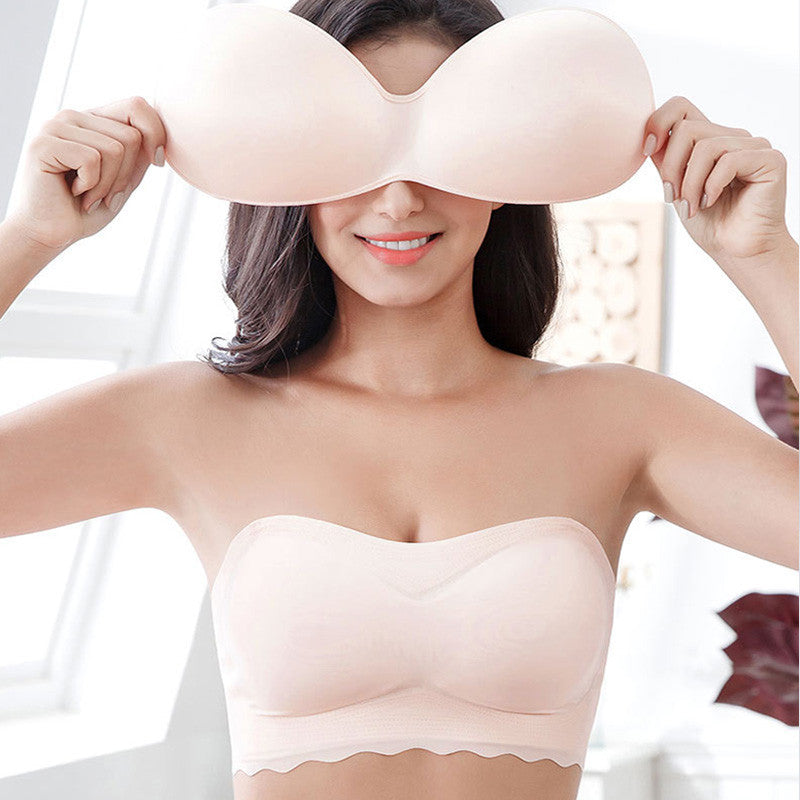 OCW Bra Detachable Straps Wavy Underline Seamless Non-slip Multiway Weaing Plus Size Lingerie