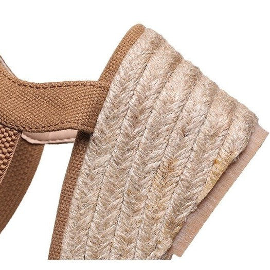 OCW Wedges Women Shoes Closed Toe Espadrille Platform Height Increase Sandals