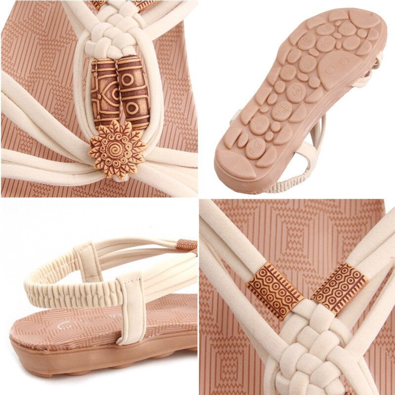 OCW Vintage Woman Sandals Summer Beach Bohemia Flat Sandals