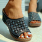 OCW Women Gladiator Sandals Bling Rhinestone Platform Wedges Comfortable Casual