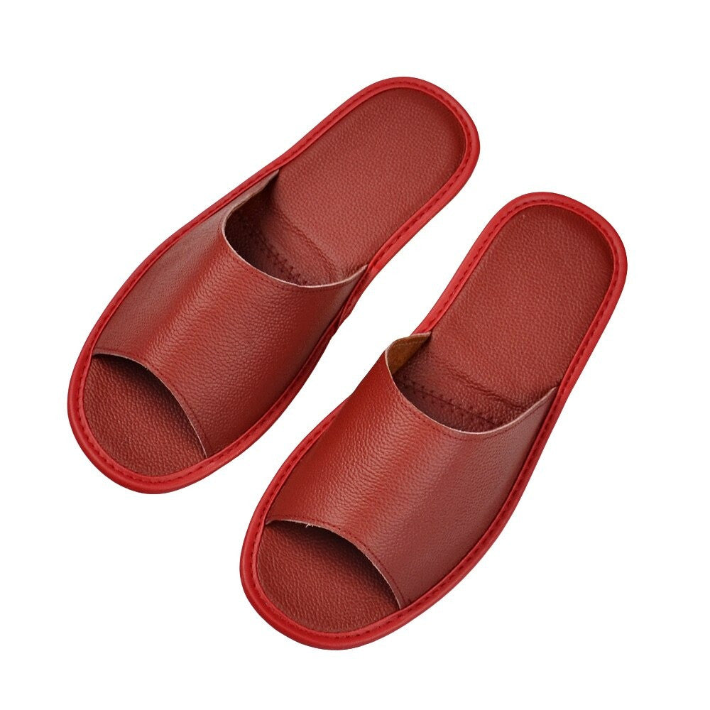 OCW Cow Leather Slippers Non-slip Women Fashion Casual Comfy Summer
