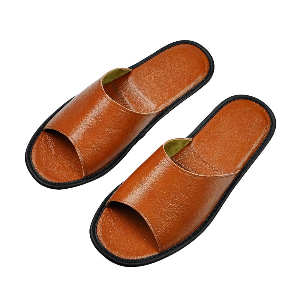 OCW Cow Leather Slippers Non-slip Women Fashion Casual Comfy Summer