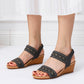 OCW Casual Comfy Soft Sandals For Women Breathable Hollow Rhinestone Embellished Wedges