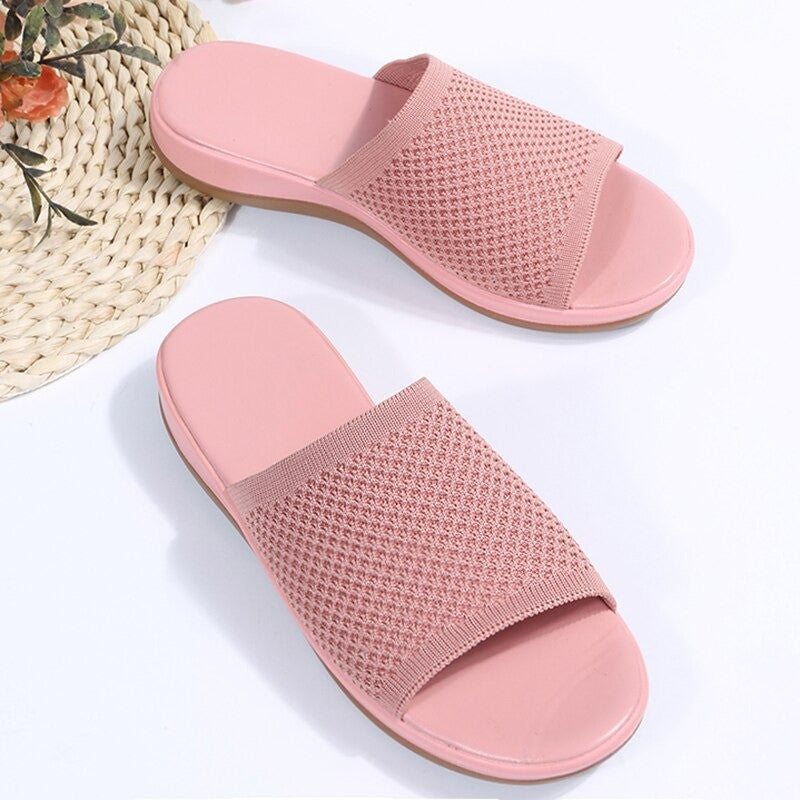 OCW Sandals For Women Low Heels Elegant Breathable Soft Soles Slippers