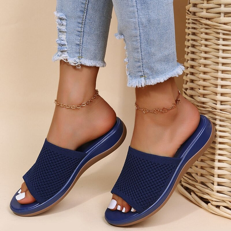 OCW Sandals For Women Low Heels Elegant Breathable Soft Soles Slippers