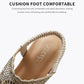 OCW Rhinestone Sandals For Women High Heel Soft Leather Crystal